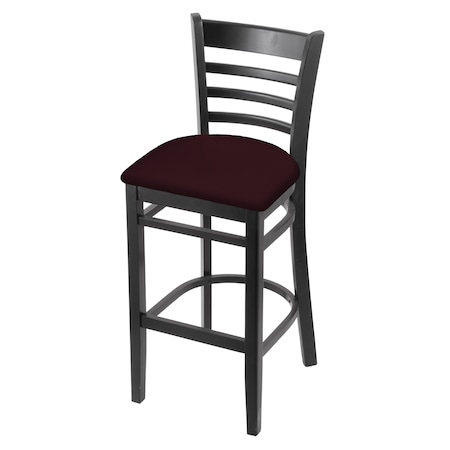 Holland Bar Stool Co 30" Bar Stool, Black Finish, Canter Bordeaux Seat 314030Blk005